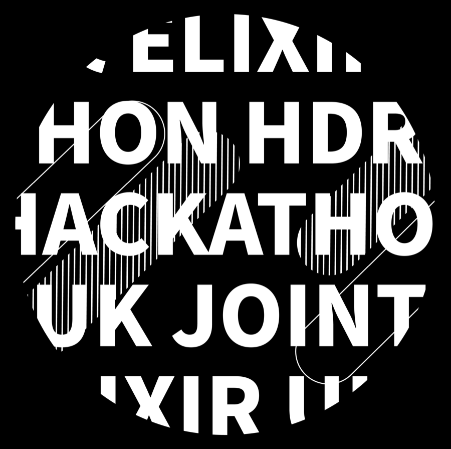 T-shirt back design using the Joint Hackathon graphic and both organisations' branding.