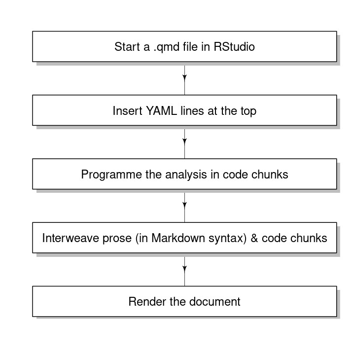 Workflow of literate programming