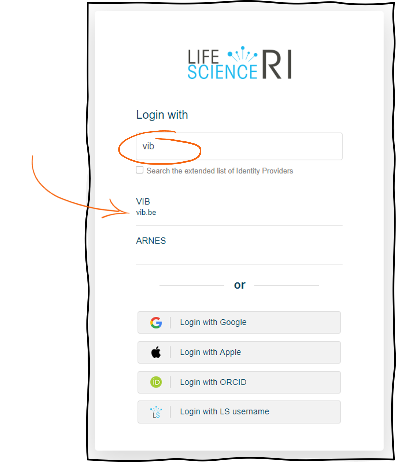 screenshot for login page