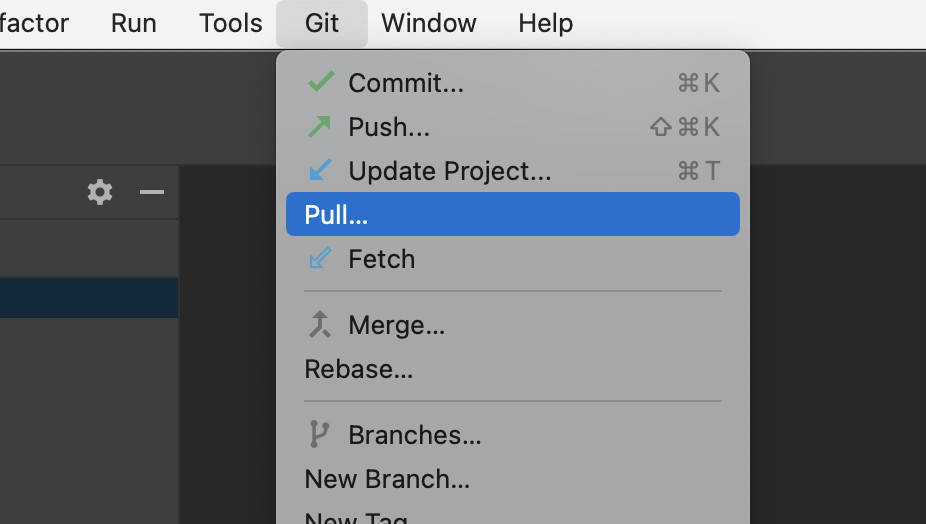 PyCharm pull